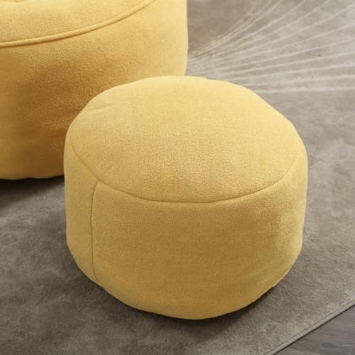 Yellow Memory Foam Bean Bag Chair with Ottoman C6600