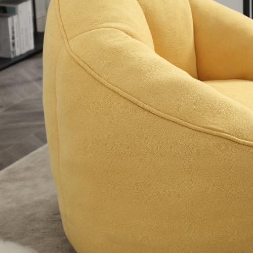 Yellow Memory Foam Bean Bag Chair with Ottoman C6600