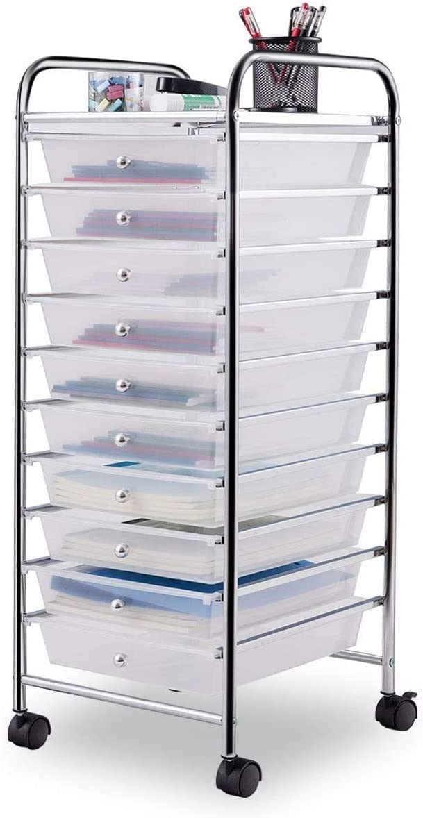 10 Drawer Multicolor Rolling Storage Cart M317348