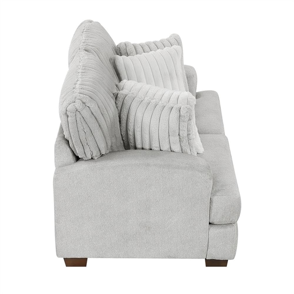 Light Gray Microfiber Upholstered Love Seat I786