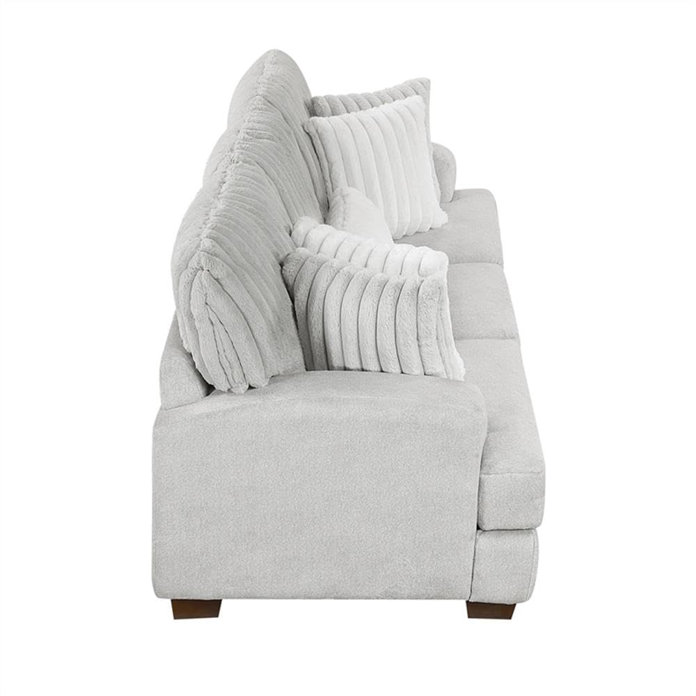 Light Gray Microfiber Upholstered Love Seat I786