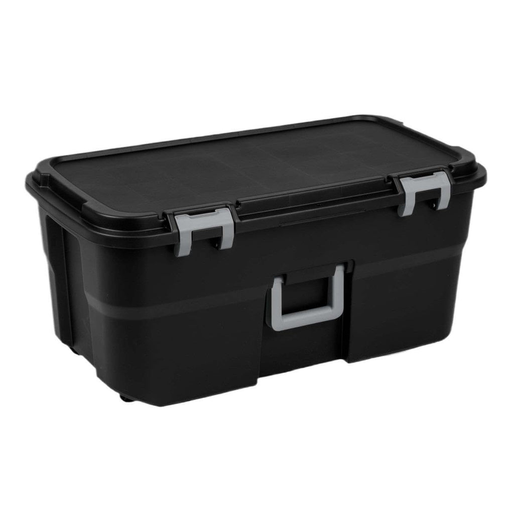 22 Gallon Black Wheeled Plastic Storage Trunk U611