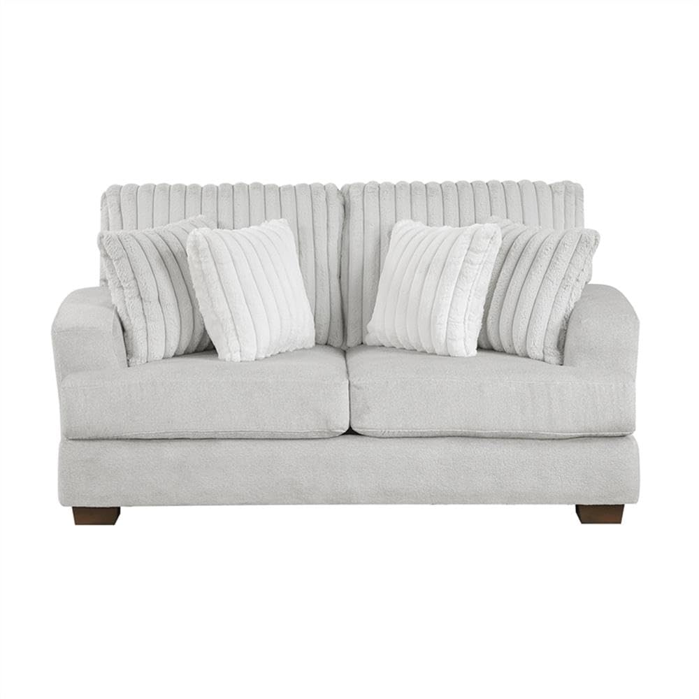 Light Gray Microfiber Upholstered Love Seat I786