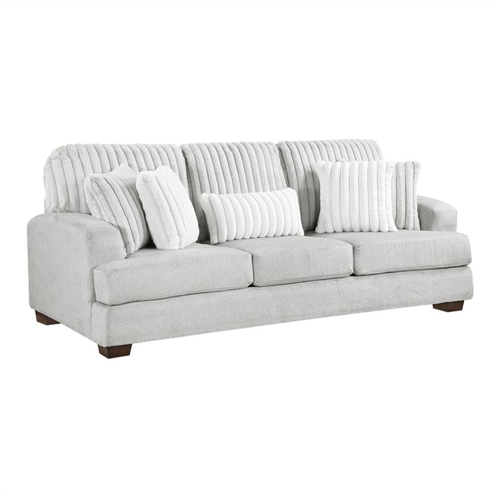 Light Gray Microfiber Upholstered Love Seat I786
