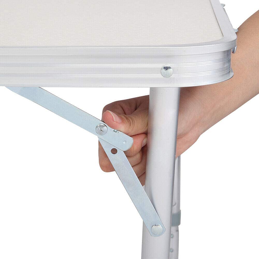 4ft Aluminum Folding Camping Table White C2765