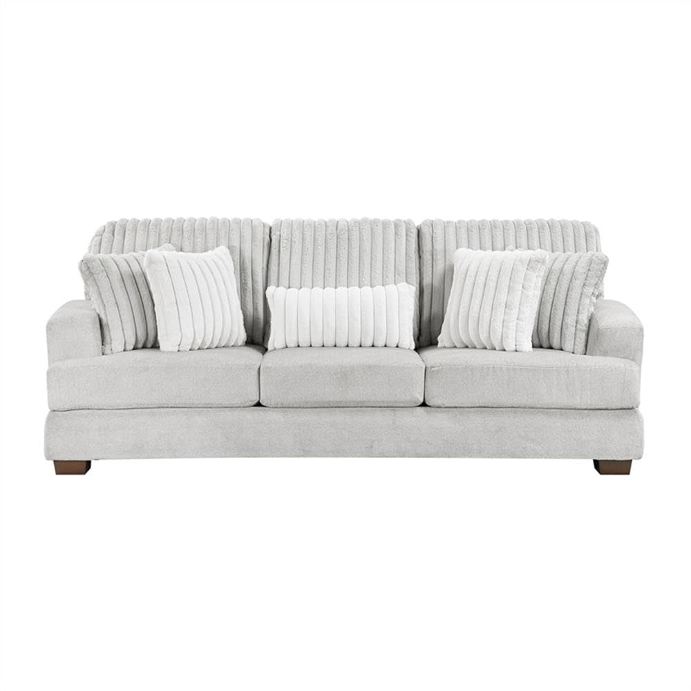 Light Gray Microfiber Upholstered Love Seat I786