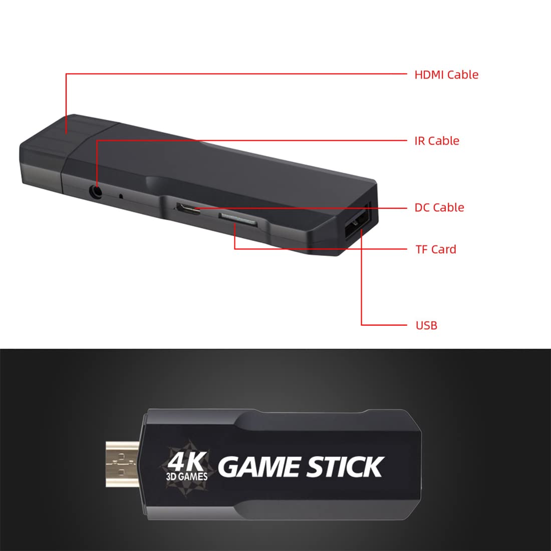 4K Retro Game Console with 2 Wireless Controllers J1979