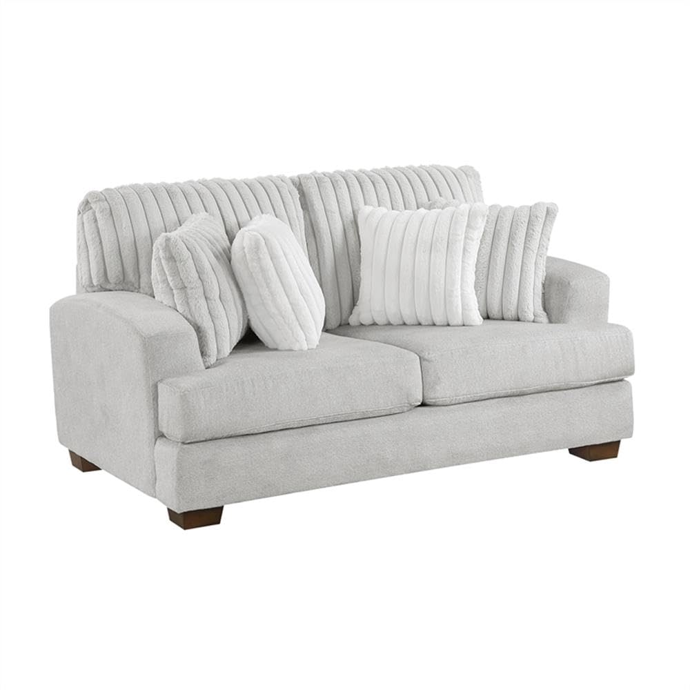 Light Gray Microfiber Upholstered Love Seat I786