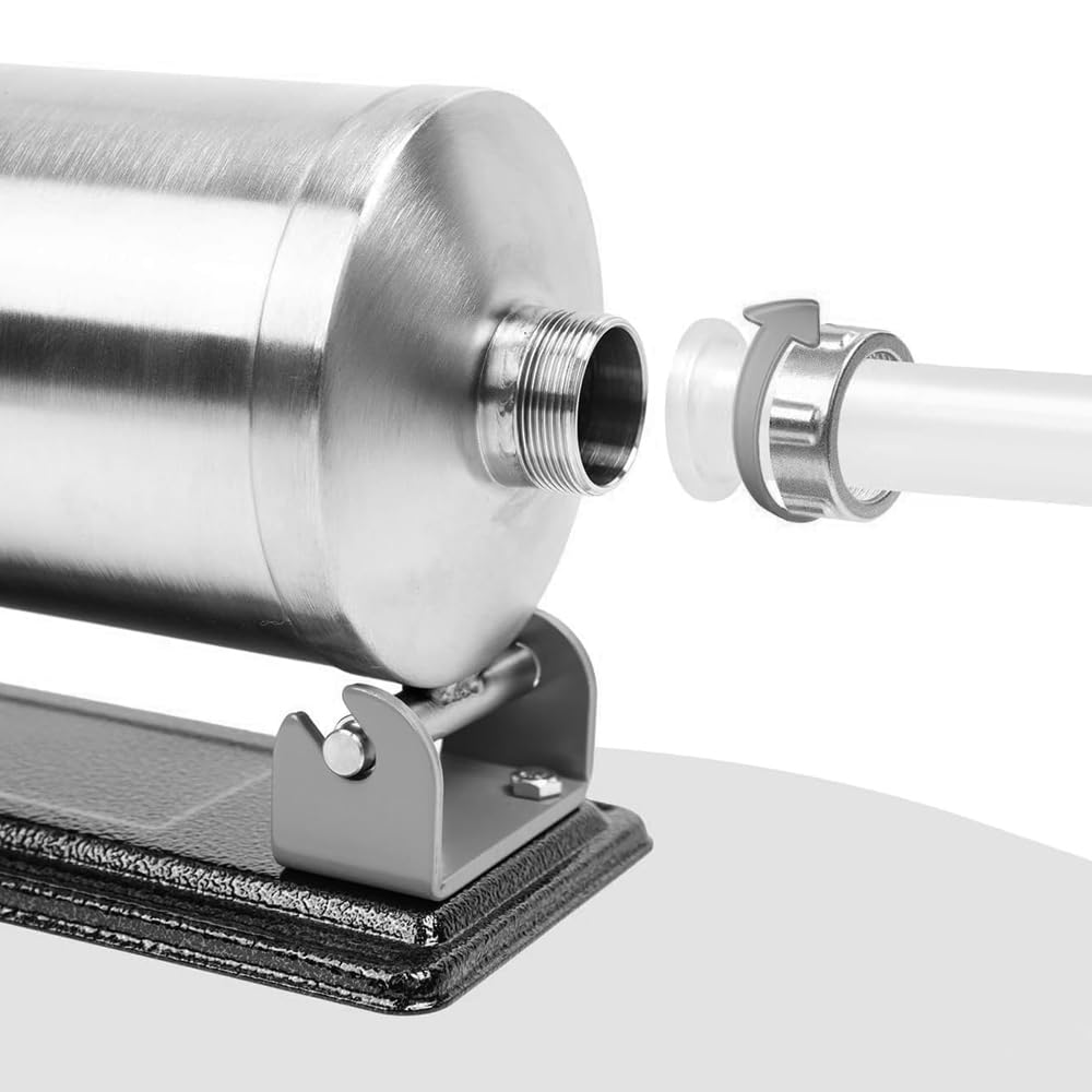 6 LBS Stainless Steel Sausage Stuffer with 4 Funnels Z96043