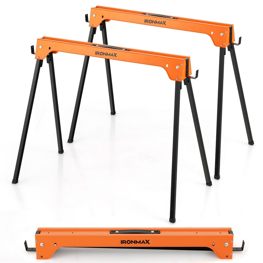 Folding Saw Horses 2 Pack 2644 LBS Capacity with Hooks I204813