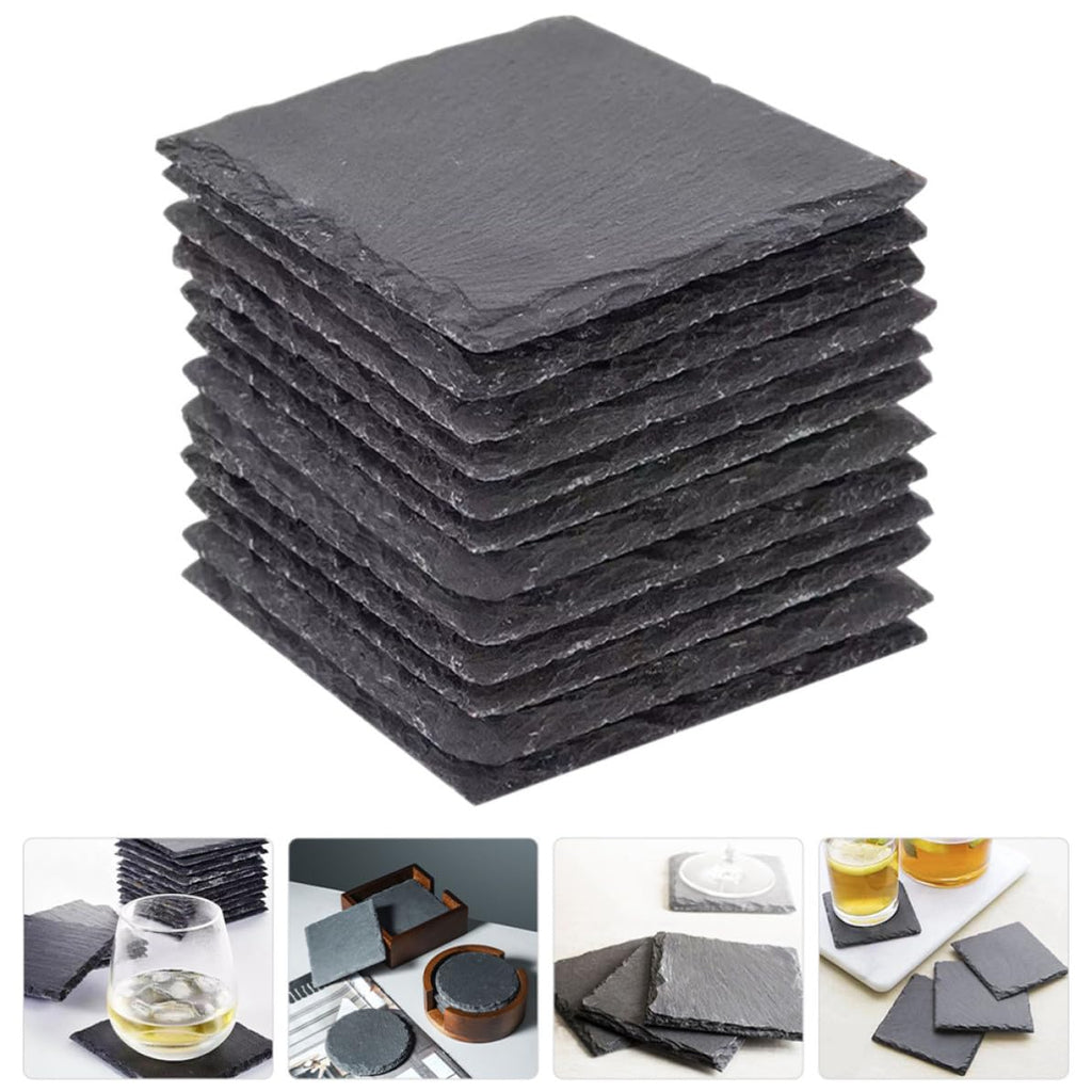 Natural Stone Coasters 12pcs with Non Slip Bottom Q88151