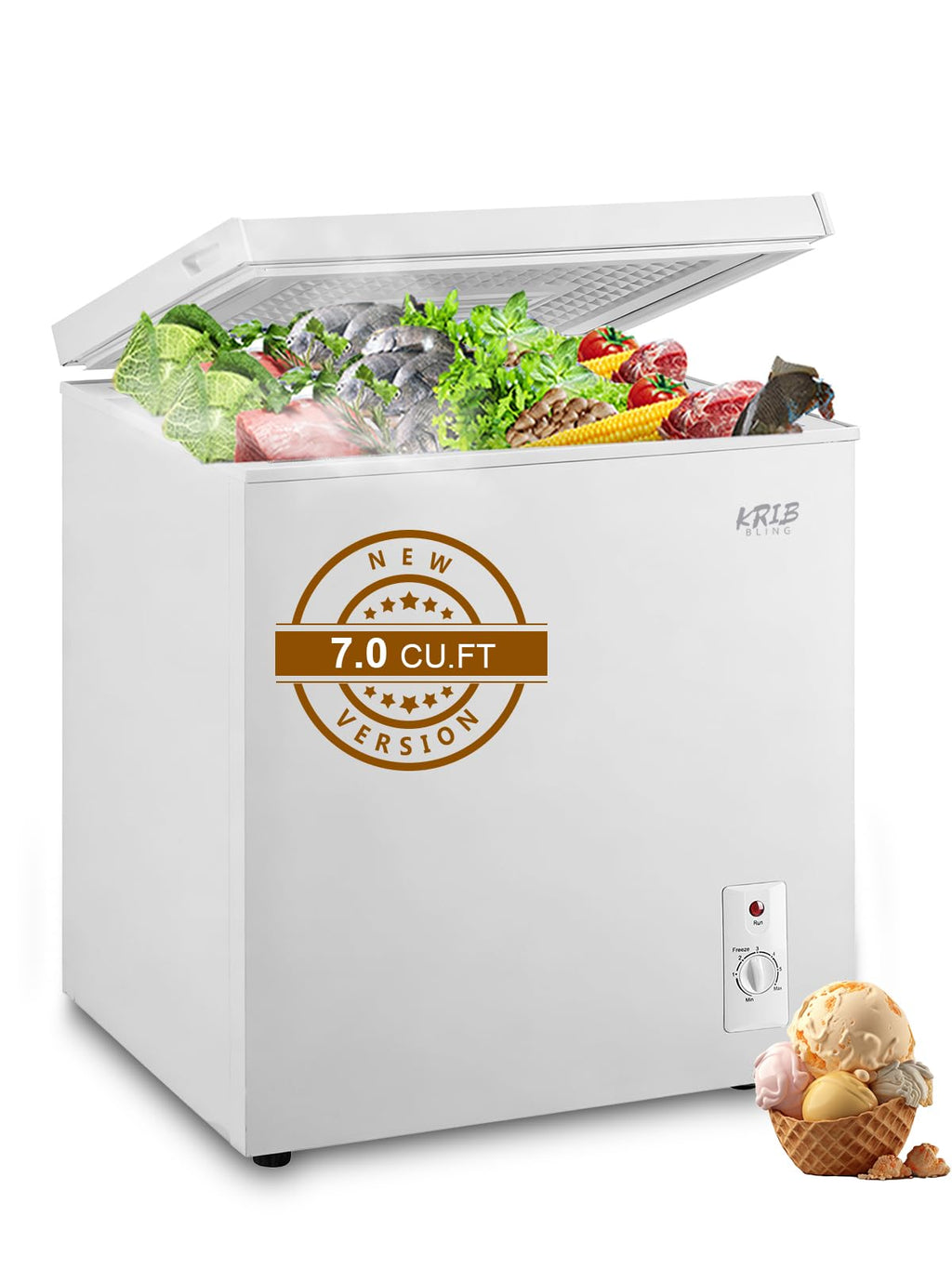 7.0 Cu.Ft White Mini Chest Freezer F23402