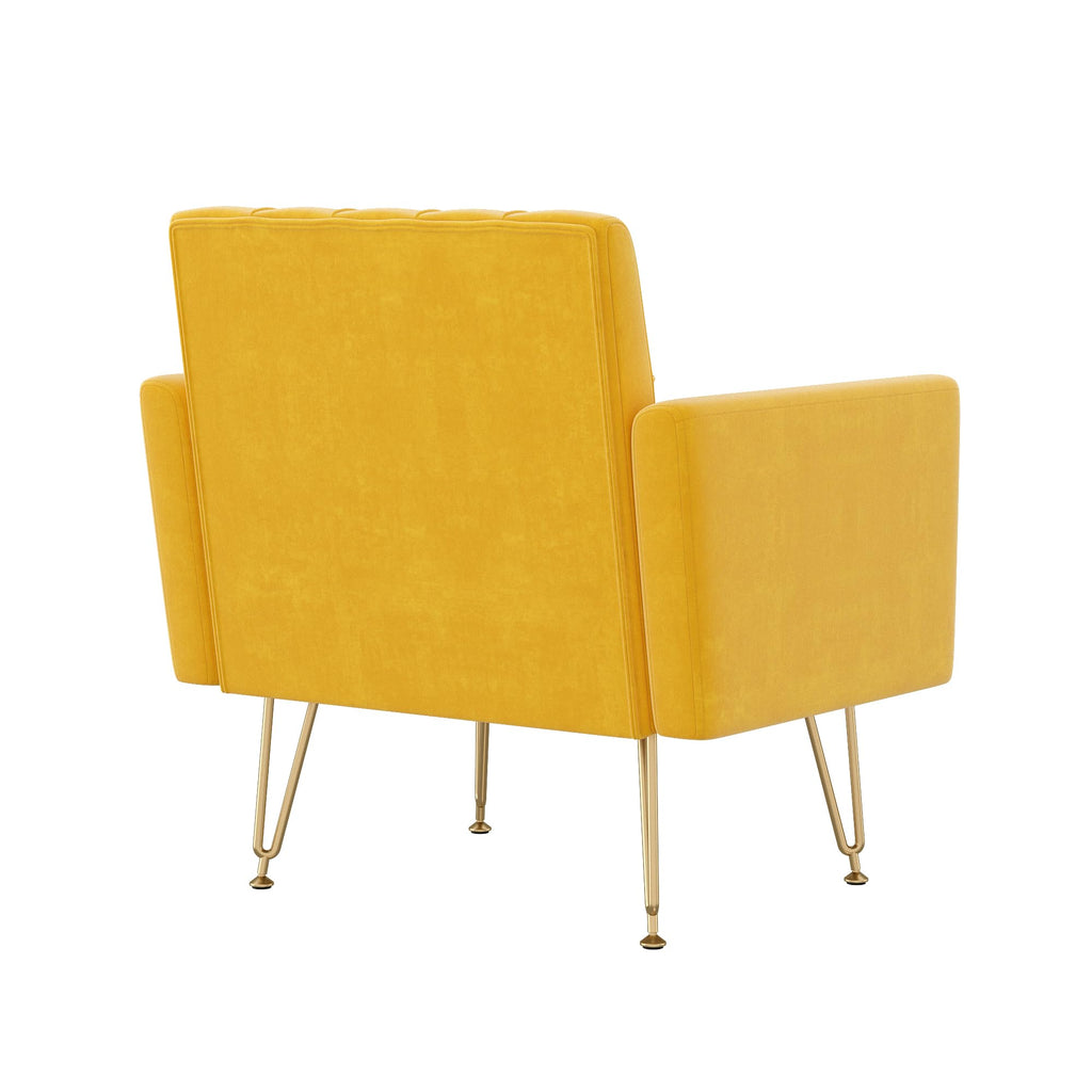 Velvet Accent Chair with Gold Metal Legs B40742