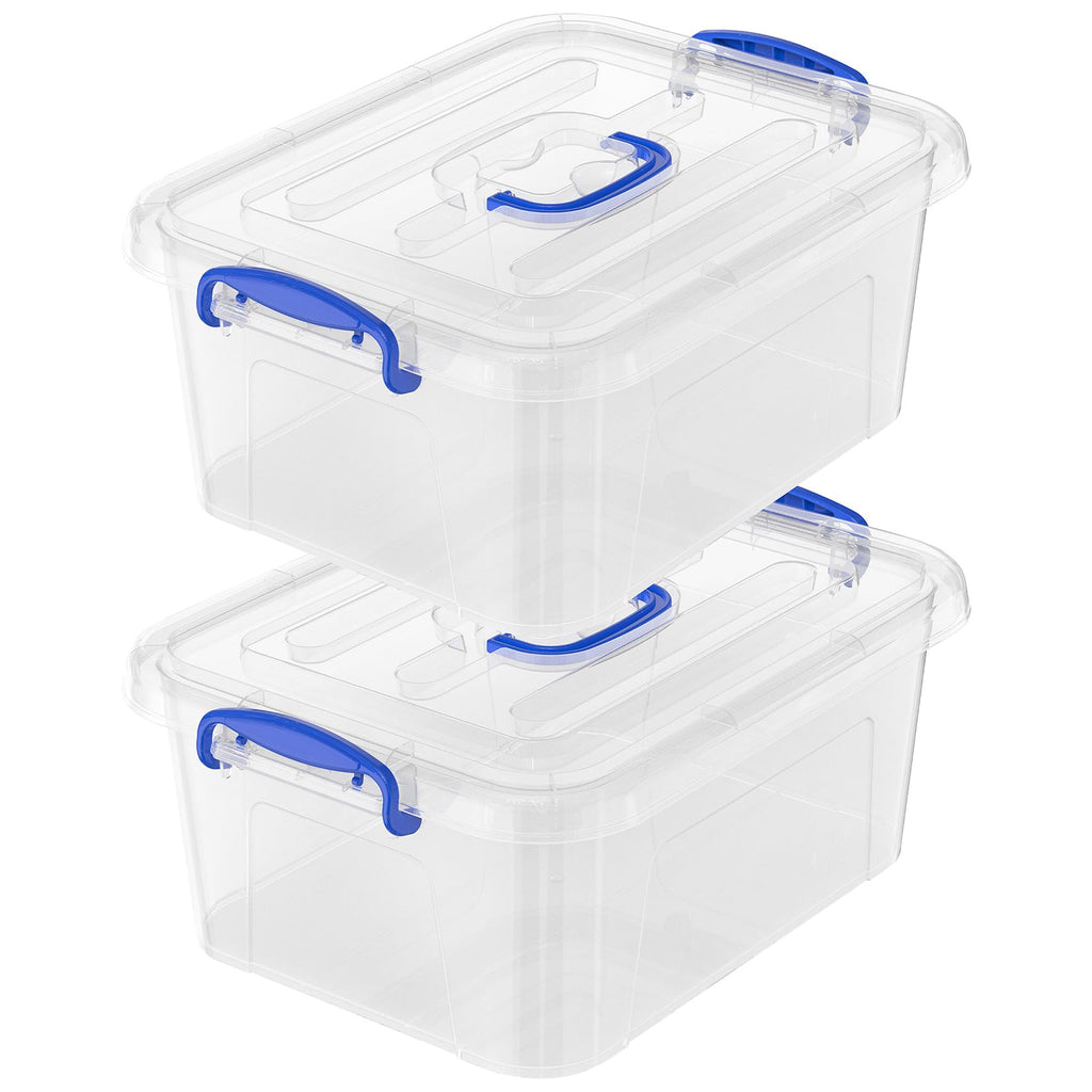 Clear 9 Quart Storage Bins with Lids 2 Pack F8551