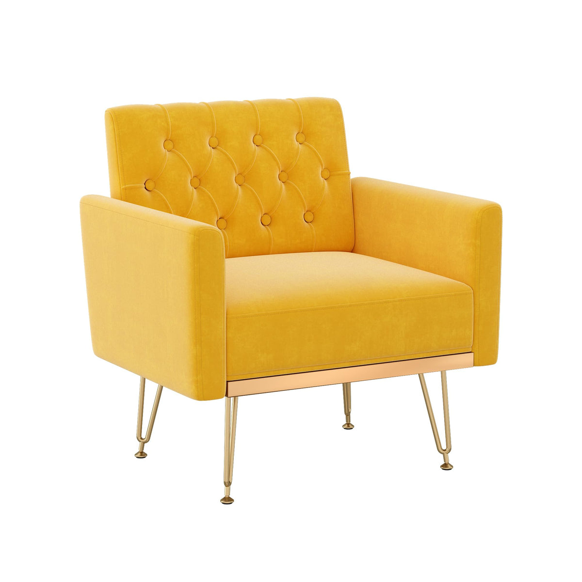 Velvet Accent Chair with Gold Metal Legs B40742