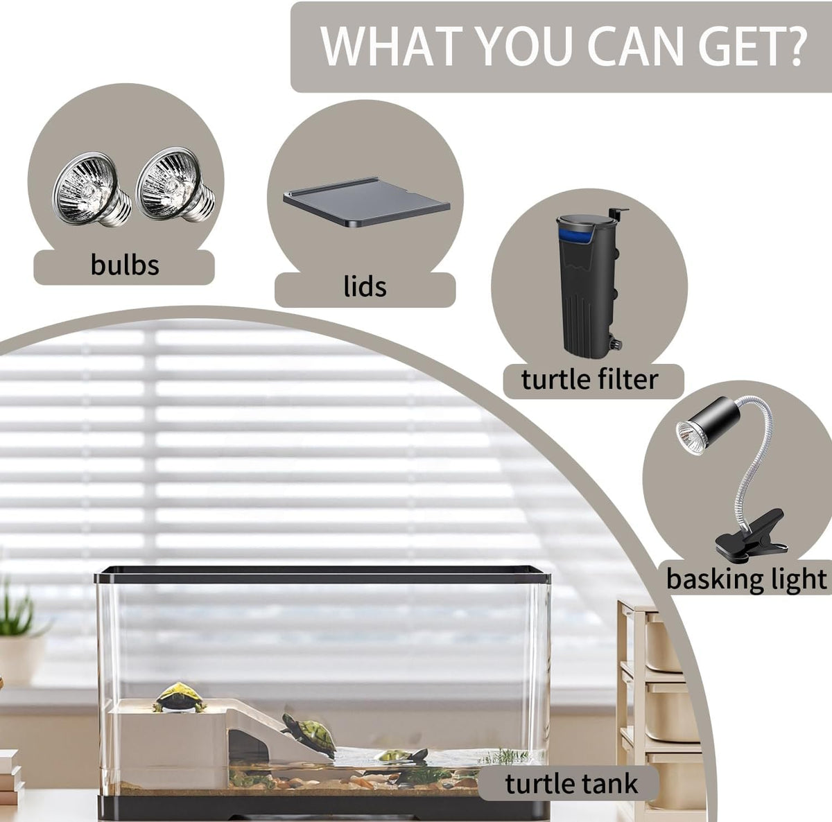 4.7 Gallon Aquatic Turtle Habitat with Basking Lamp, Filter & Platform S868082