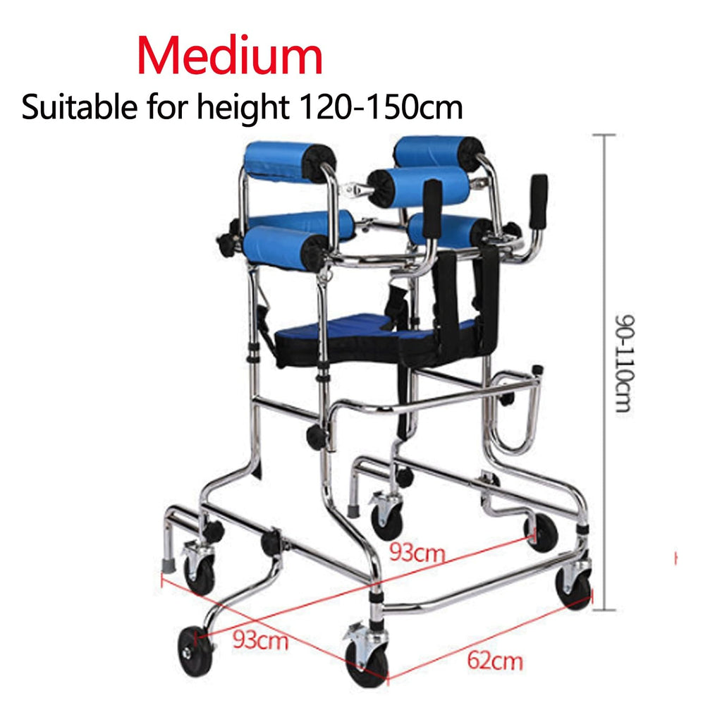 Folding Height-Adjustable Pediatric Walker with Stainless Steel Frame Q877218