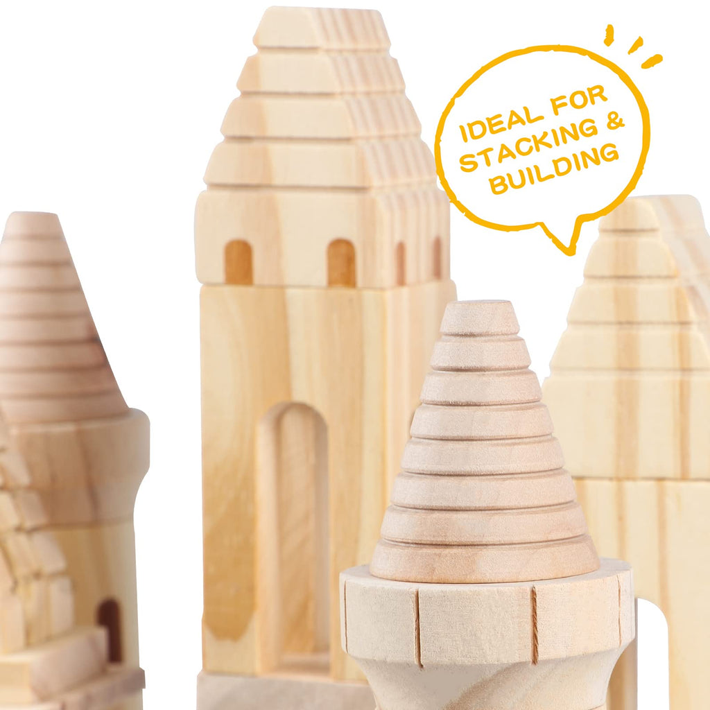 75 Pieces Wooden Castle Building Blocks O877