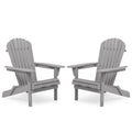Wood Folding Adirondack Chair Set of 2 Gray V32903