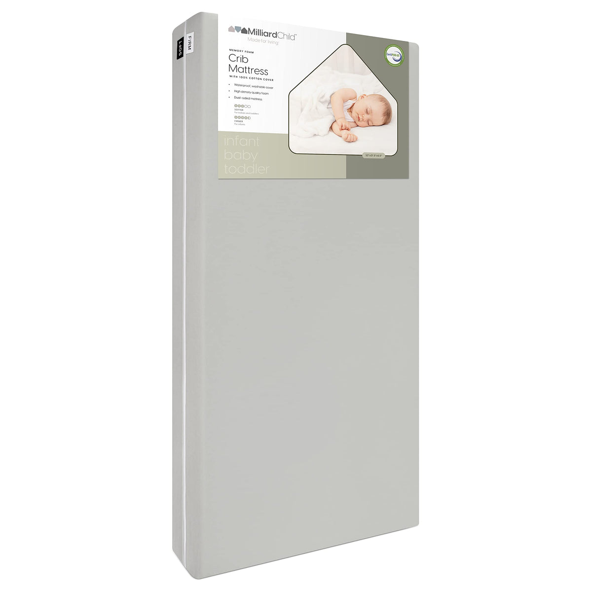 Memory Foam Crib Mattress, 100% Cotton Cover F533122