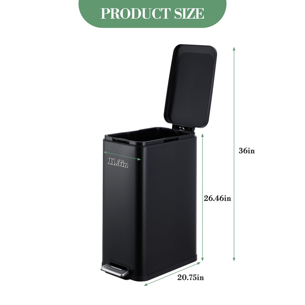 50L Stainless Steel Step Trash Can with Lid L459