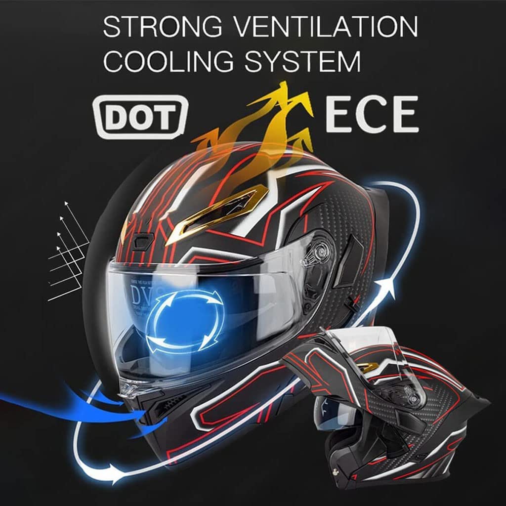 Black Carbon Fiber Modular Motorcycle Helmet N499758