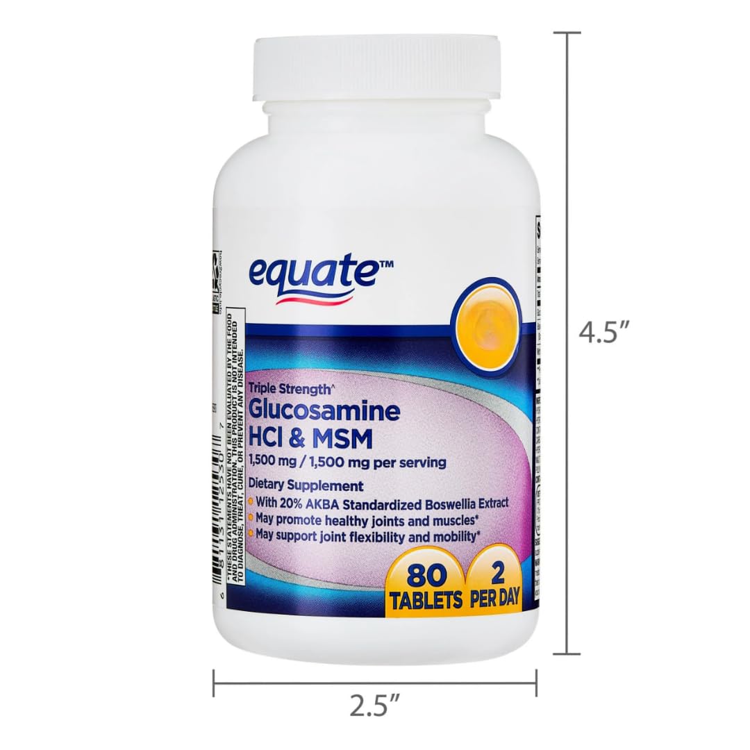 Glucosamine 1500mg MSM 1500mg Boswellia Extract Tablets, 80 Count B882