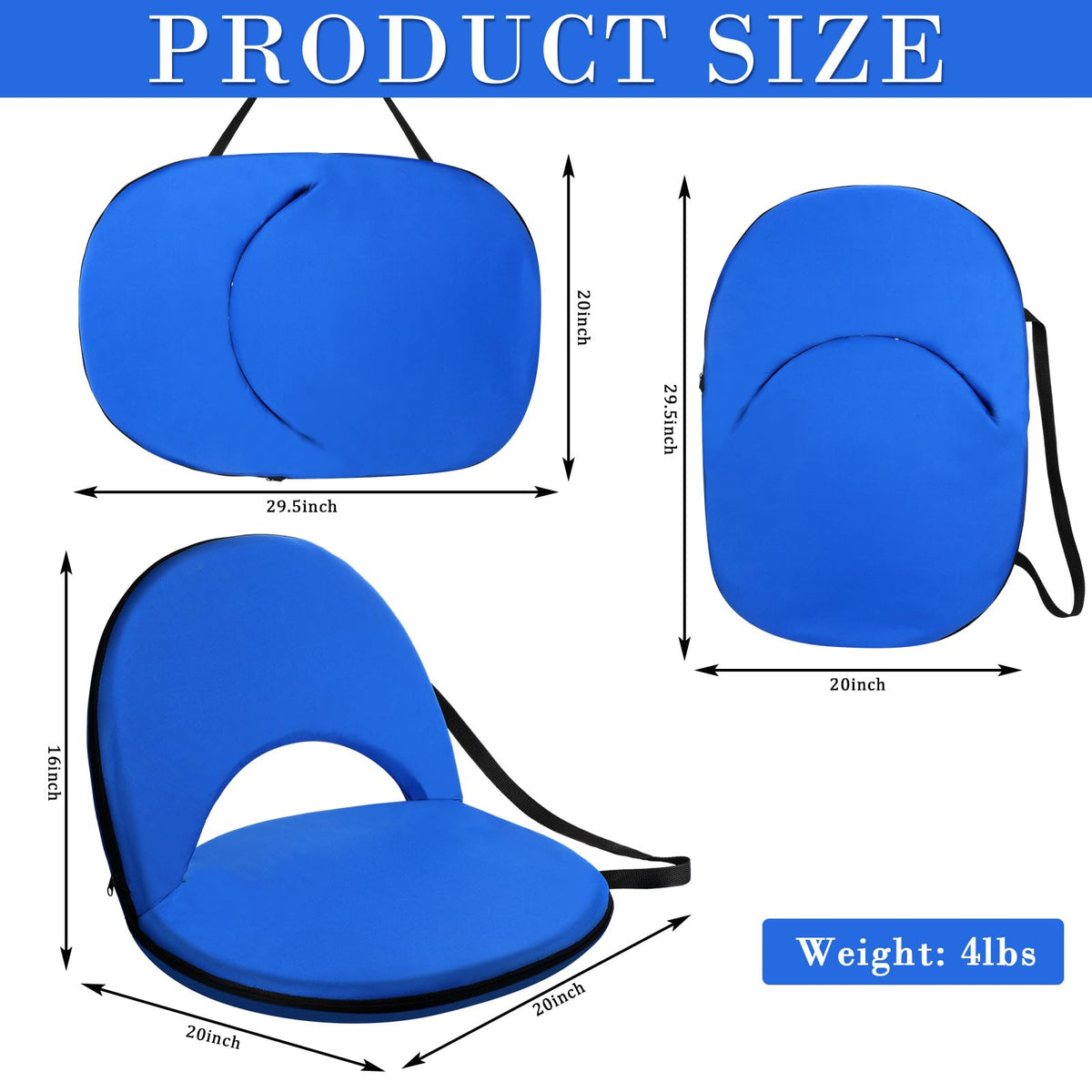 4 Pcs Adjustable Folding Portable Stadium Seats with Back W263