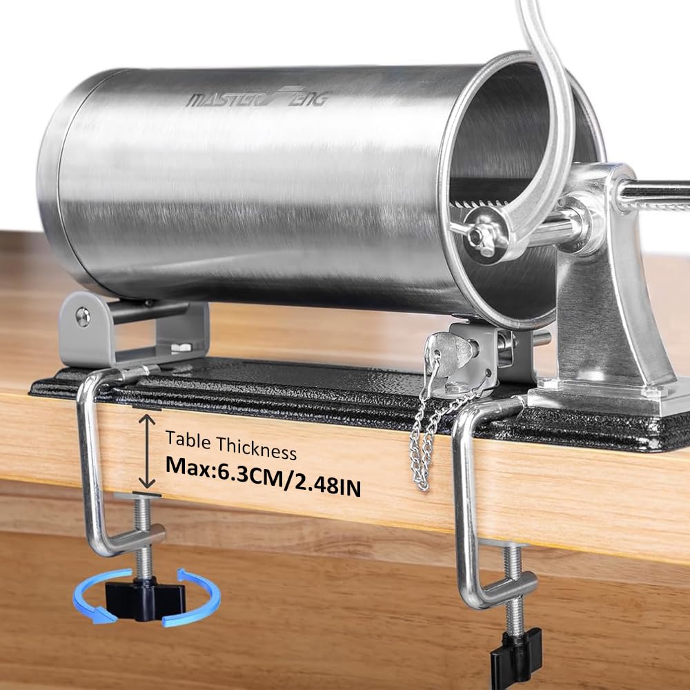 6 LBS Stainless Steel Sausage Stuffer with 4 Funnels Z96043