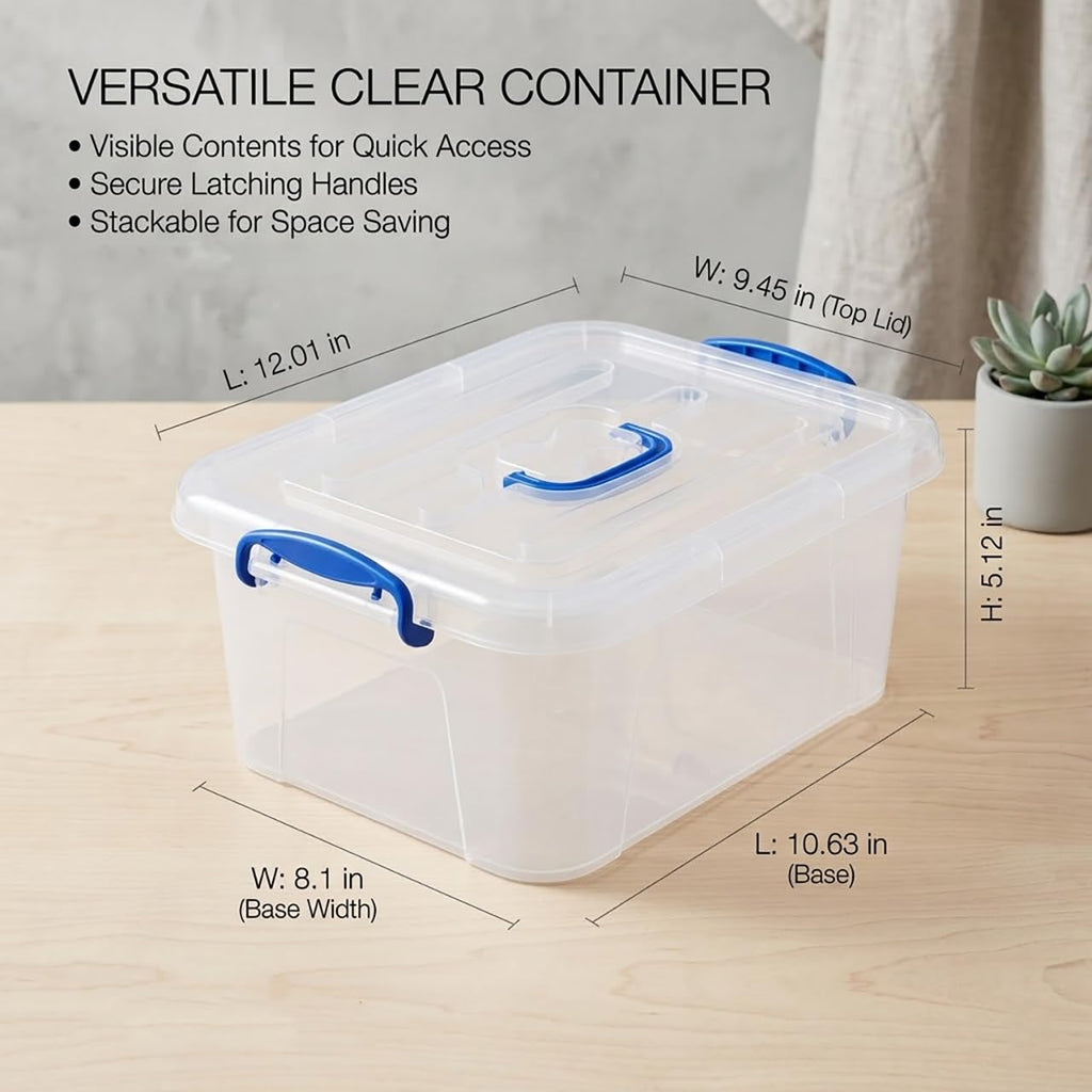 Clear 9 Quart Storage Bins with Lids 2 Pack F8551