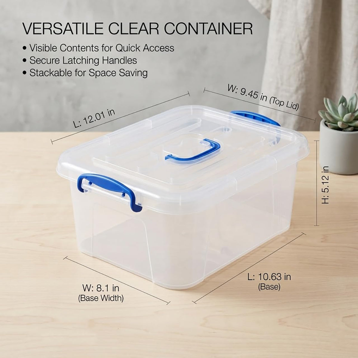 Clear 9 Quart Storage Bins with Lids 2 Pack F8551