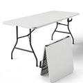 6FT Heavy Duty Plastic Folding Table with Steel Legs White A8440