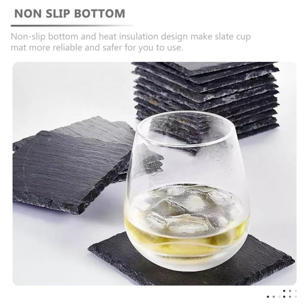 Natural Stone Coasters 12pcs with Non Slip Bottom Q88151