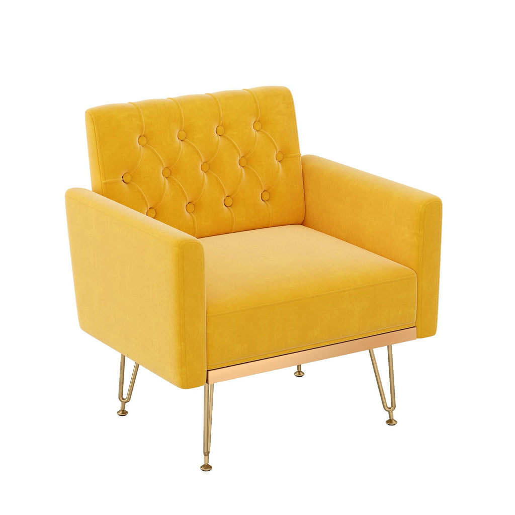 Velvet Accent Chair with Gold Metal Legs B40742