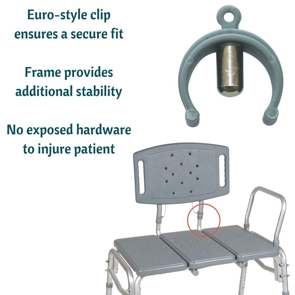 Adjustable Height Heavy Duty Transfer Bench with Back Non-Slip Seat C219959