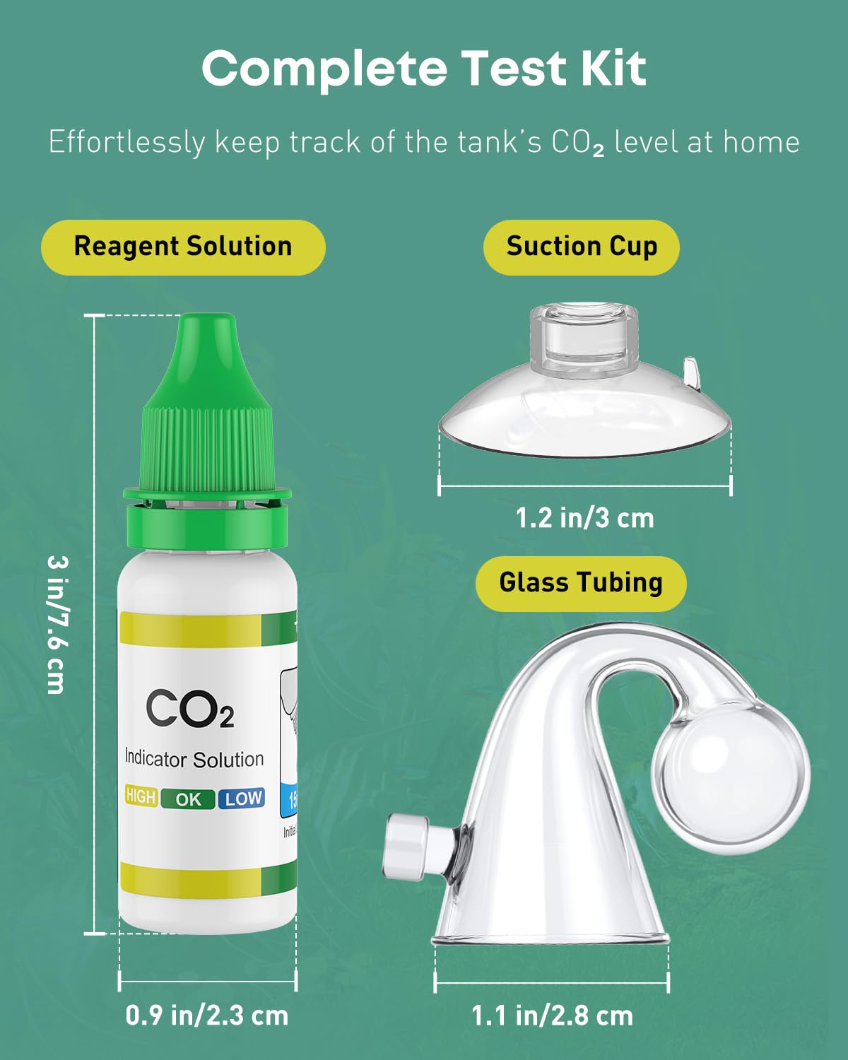 Glass CO2 Drop Checker for Aquarium W405