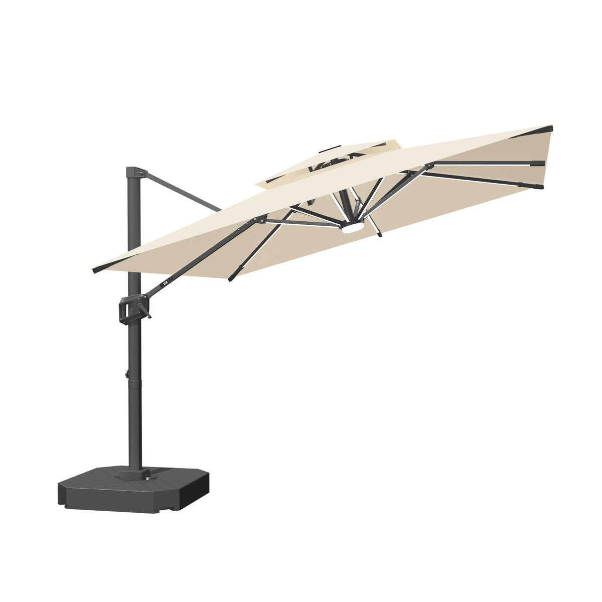10' X 10' Cantilever Umbrella with LED Lights G948