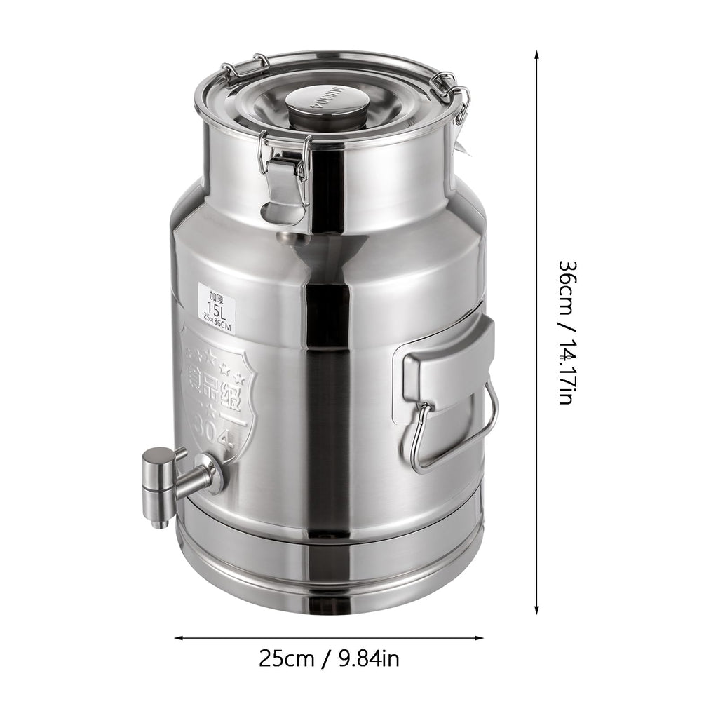 15L Stainless Steel Milk Can with Faucet M664845