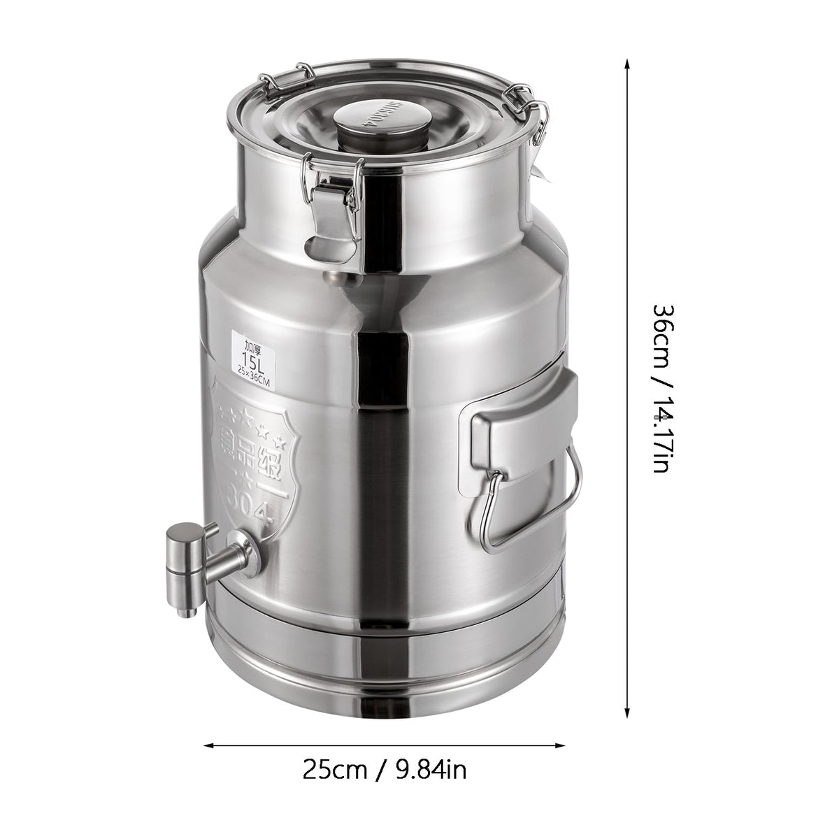15L Stainless Steel Milk Can with Faucet M664845