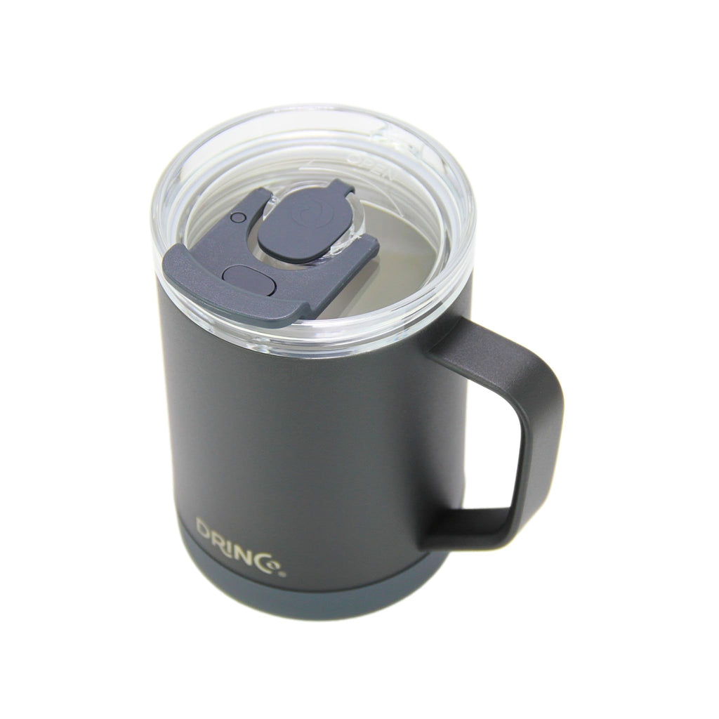 16 oz Black Vacuum Insulated Stainless Steel Travel Mug with Lid A140473