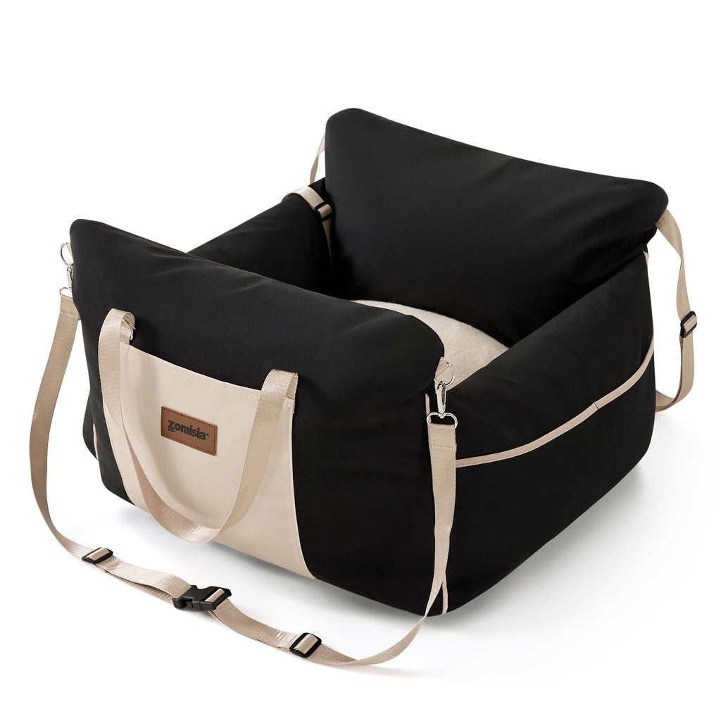 Waterproof Dog Car Seat with Safety Leash, Black V2241