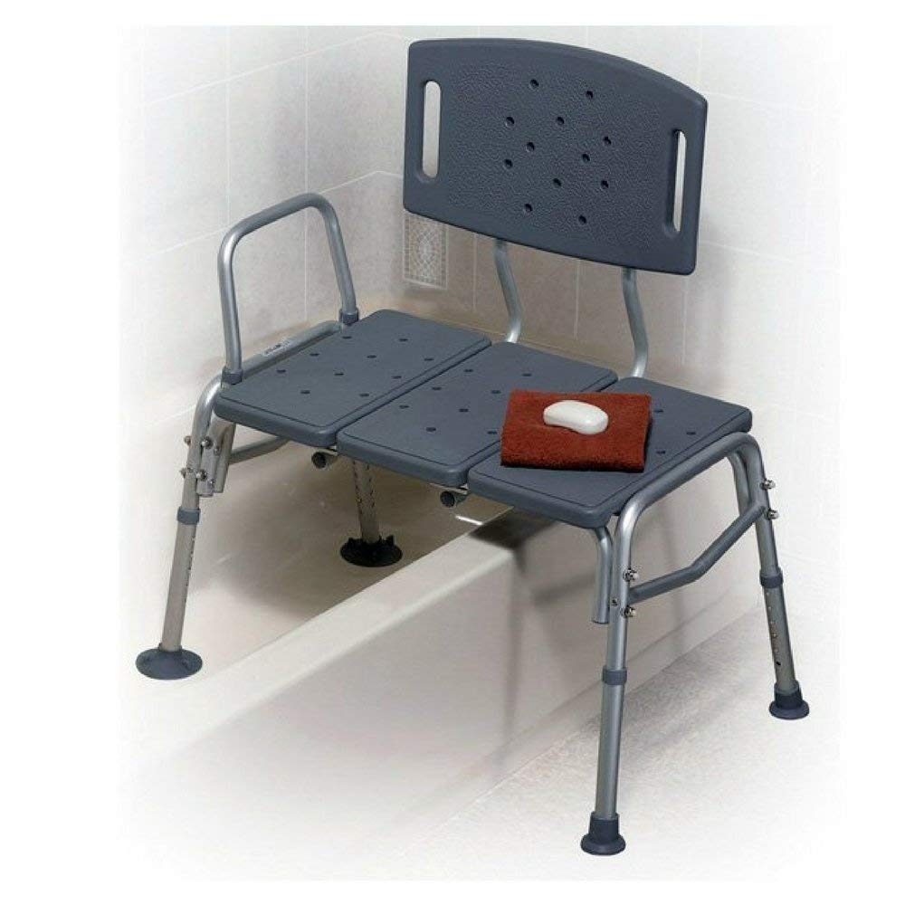 Adjustable Height Heavy Duty Transfer Bench with Back Non-Slip Seat C219959