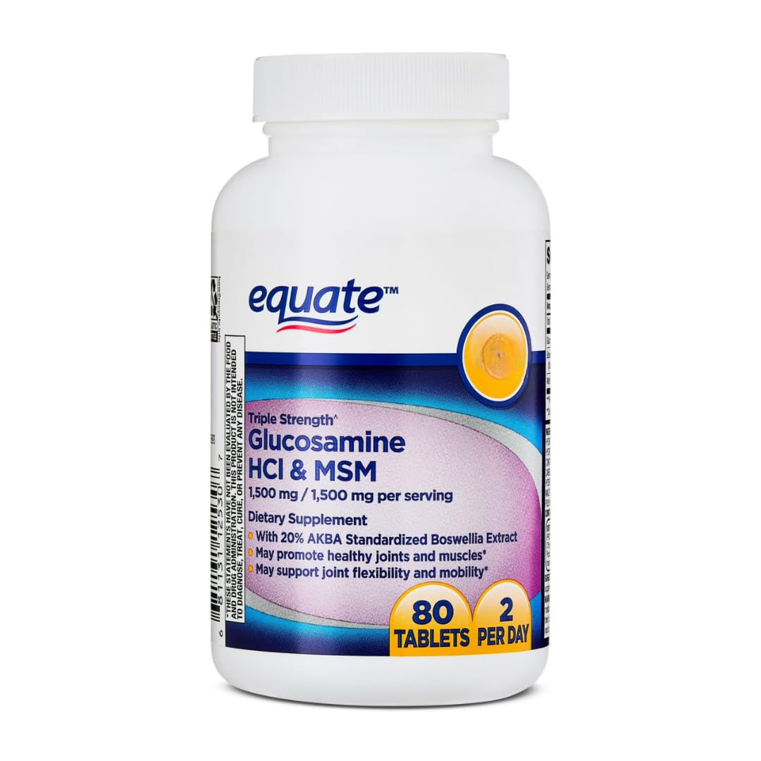 Glucosamine 1500mg MSM 1500mg Boswellia Extract Tablets, 80 Count B882