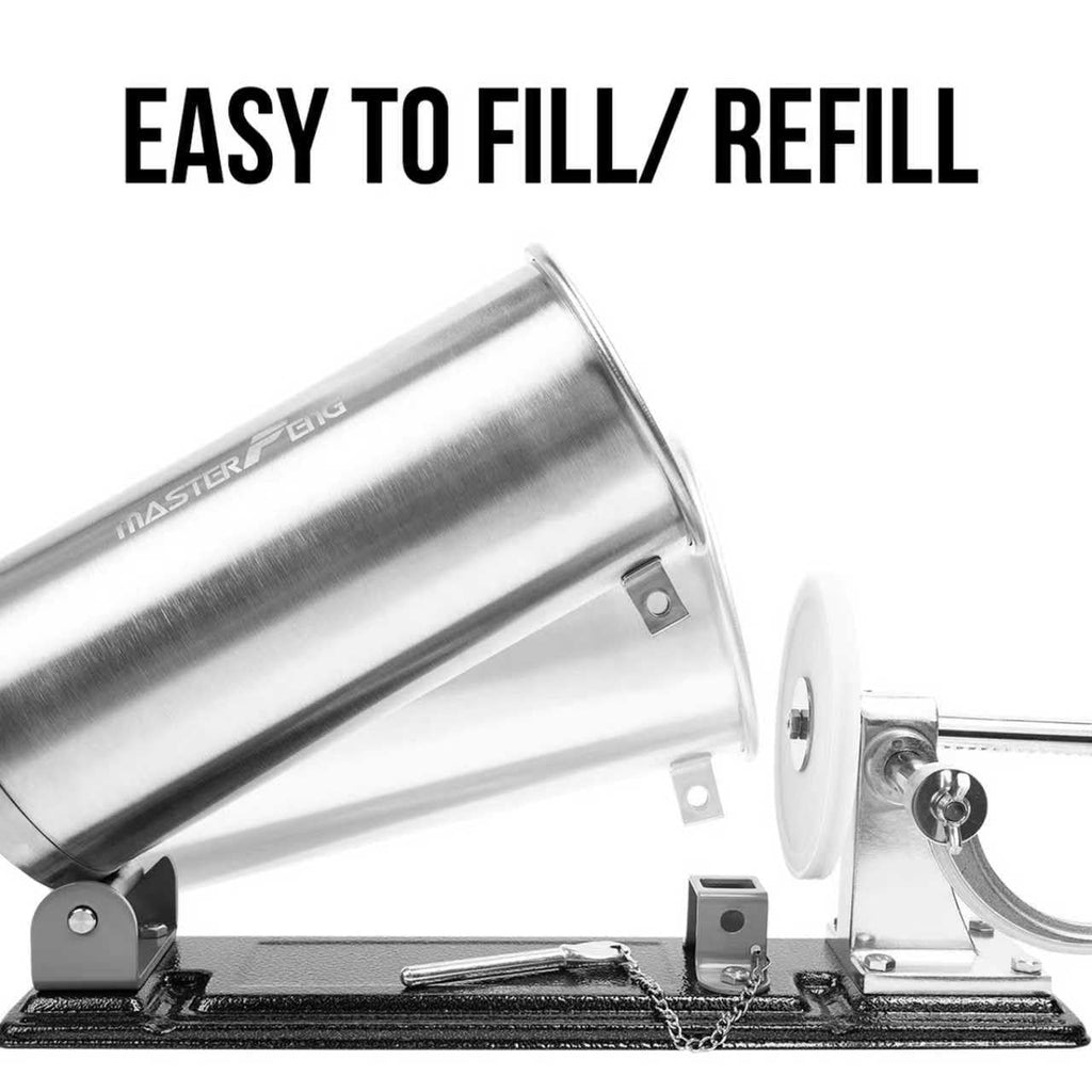 6 LBS Stainless Steel Sausage Stuffer with 4 Funnels Z96043