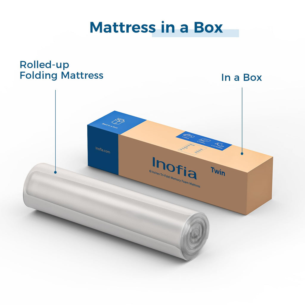 6 Inch Trifold Memory Foam Queen Mattress P463316