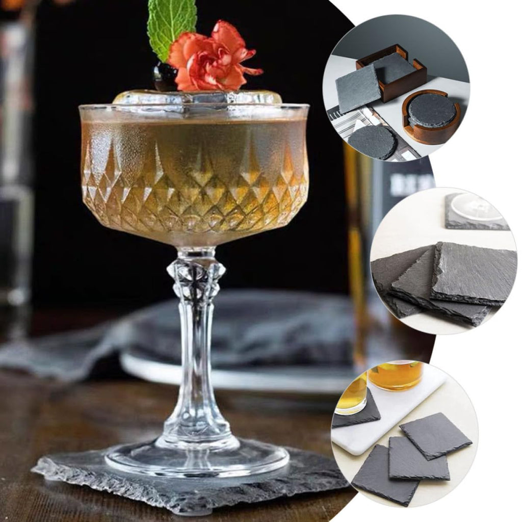 Natural Stone Coasters 12pcs with Non Slip Bottom Q88151