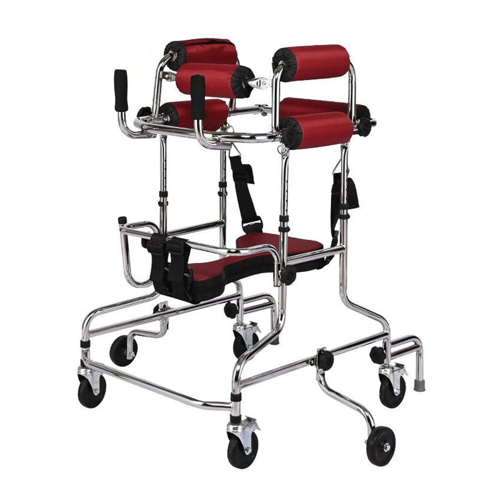 Folding Height-Adjustable Pediatric Walker with Stainless Steel Frame Q877218