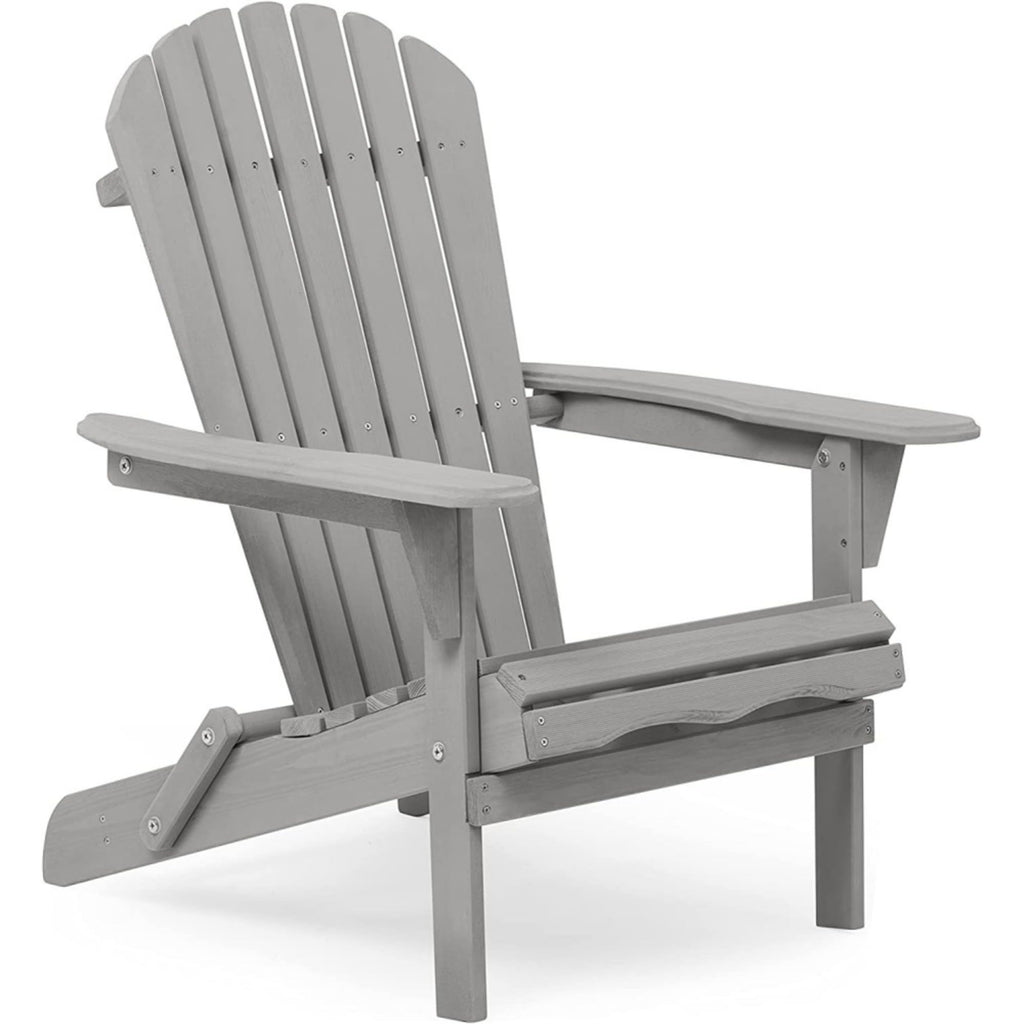 Wood Folding Adirondack Chair Set of 2 Gray V32903