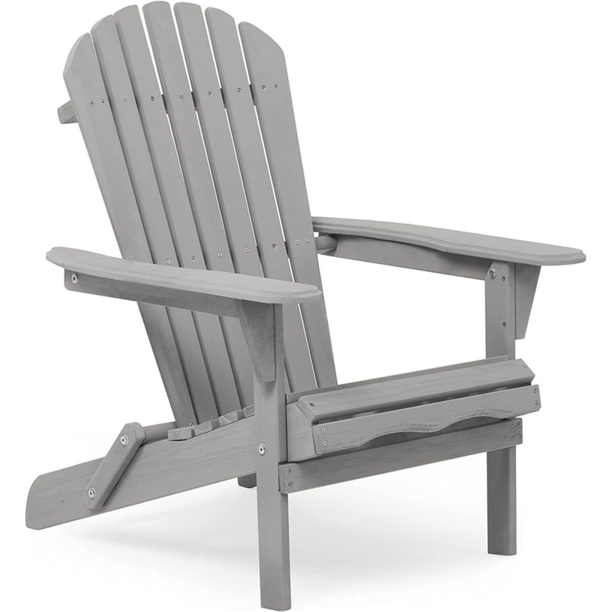 Wood Folding Adirondack Chair Set of 2 Gray V32903