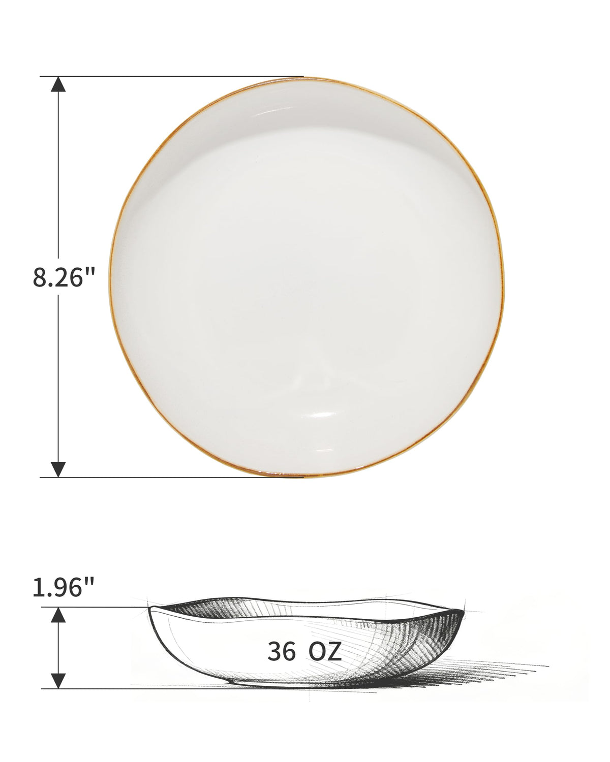 8.26" Ceramic Pasta Bowls Set of 4 H2171